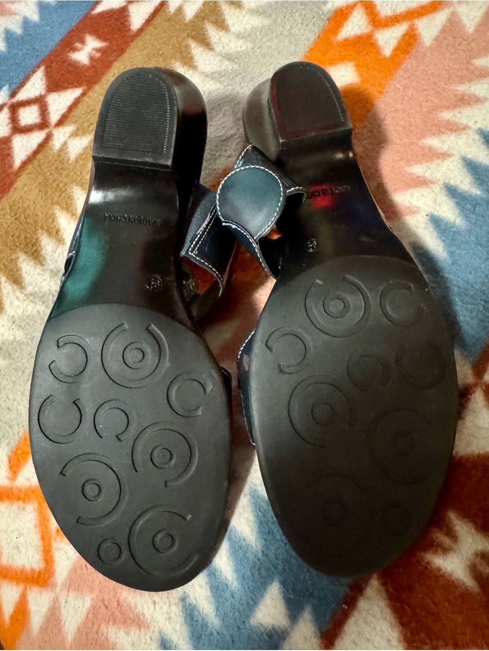 Classic Elements Navy Leather Slip-On Sandals - Picture 6 of 6
